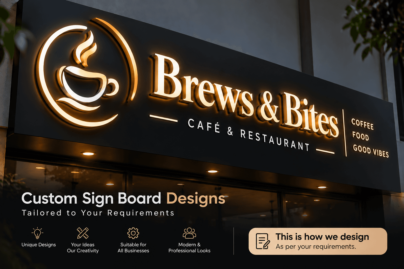 Custom Sign Boards - Premium Signage by MK Ads Vijayawada - Your Idea. Your Identity. Your Signage.