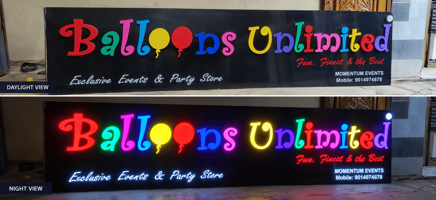 Trimless Letters - Premium Signage by MK Ads Vijayawada - Clean Lines. Seamless Appearance.